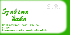 szabina maka business card